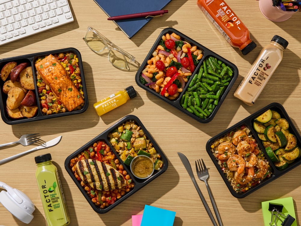 Factor meals on an office desk